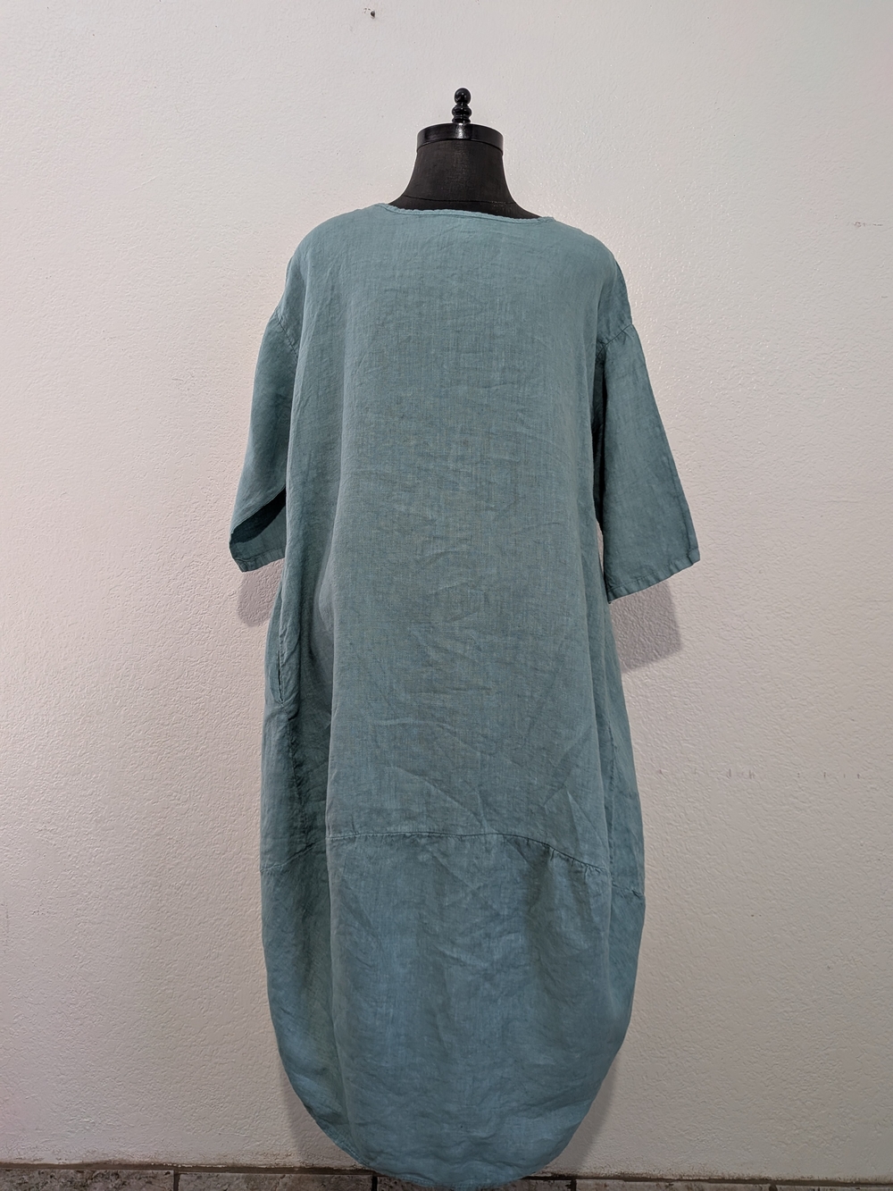 Di Moda Seafoam Green Relaxed Langelook Linen Dress One Size